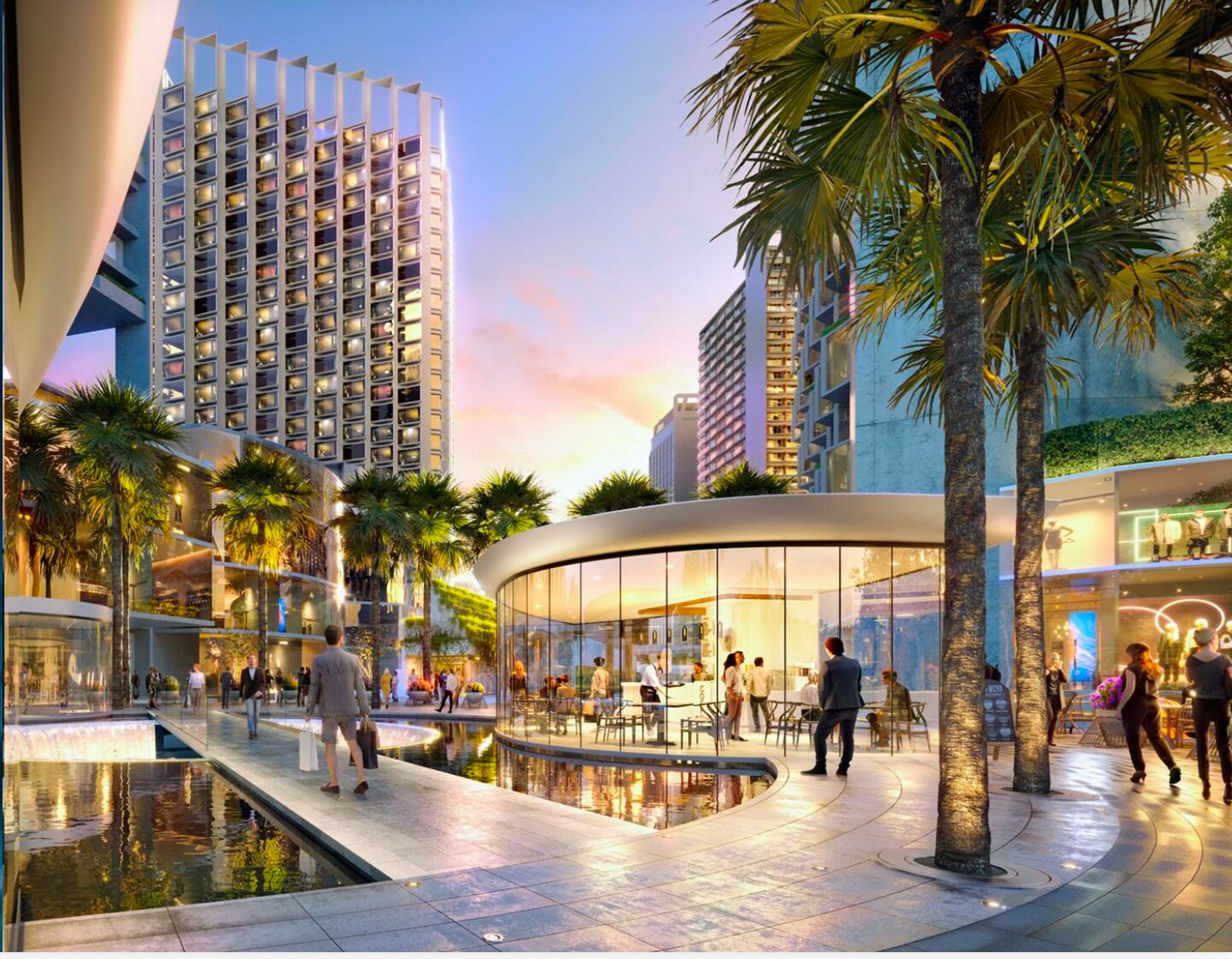 Artist's impression of the retail and public spaces at The Peninsula Kota Kinabalu