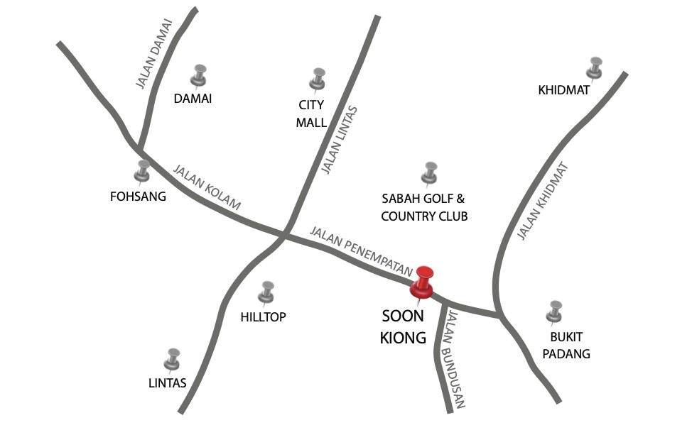 Location map for Taman Soon Kiong in Kota Kinabalu